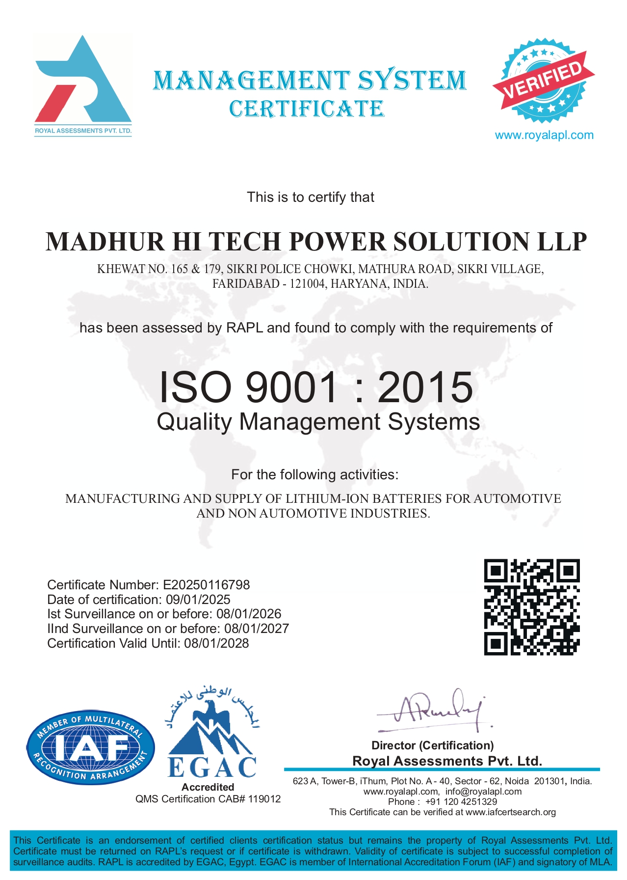 ISO 9001 Certification